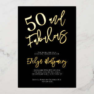 Invitation En Aluminium Cinquante ans et Fabuleux Fête d'anniversaire 50 a
