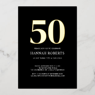 Invitation En Aluminium Cinquante ans et Fabuleux Fête d'anniversaire de 5