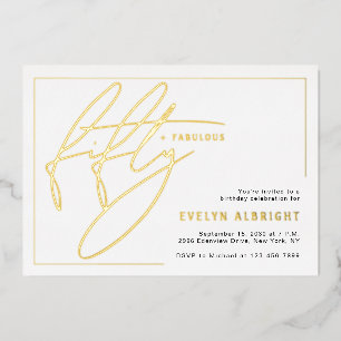 Invitation En Aluminium Cinquante ans et Fabuleux Minimal 50e Anniversaire