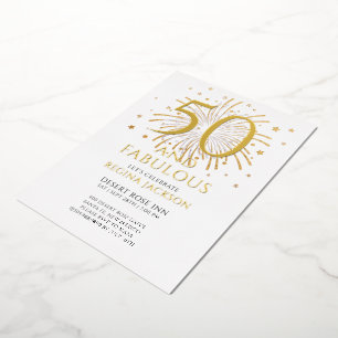 Invitation En Aluminium Cinquante ans et Fantastique Fête d'anniversaire n
