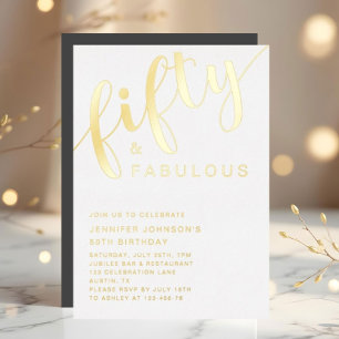 Invitation En Aluminium Cinquante Et Fabuleux 50e Anniversaire