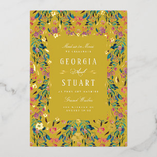 Invitation En Aluminium Citrine Tropicale Glam Jaune