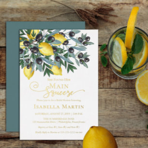 Invitation En Aluminium Citrons Main Squeeze Huile d'olive noire Enterre