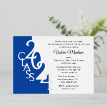 Classe 2024 Graduation Blue and Silver Foil