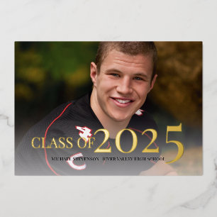 Invitation En Aluminium Classe de graduation de 2023 Gold Foil