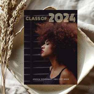 Invitation En Aluminium Classe de graduation de 2024 Typographie moderne O