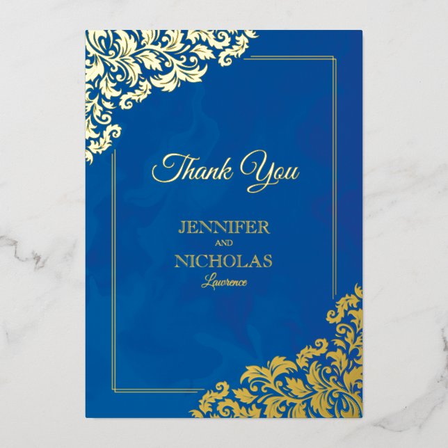 Invitation En Aluminium Classic élégant avec ornements floraux pour Mariag (Recto)