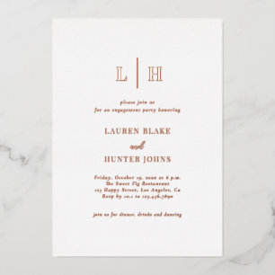 Invitation En Aluminium Classic Elegant Rose Gold Engagement Party Foil