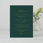 Invitation En Aluminium Classic Emerald Green Simple Wedding<br><div class="desc">Classic wedding invitation featuring a dark background and simple text only layout. A timeless,  traditional design ideal for formal and elegant celebrations.</div>