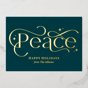 Invitation En Aluminium Classic Peace Foil Business Holiday Card
