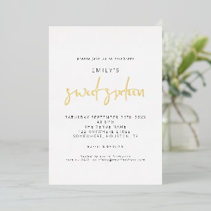 Invitation En Aluminium Classieux Sweet Sixteen écriture moderne réelle 