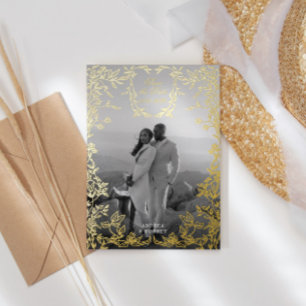 Invitation En Aluminium Classique Élégant Blason Save the Date Or