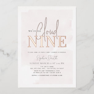 Invitation En Aluminium Cloud 9 Ciel clair Aquarelle Ciel Baby shower fill