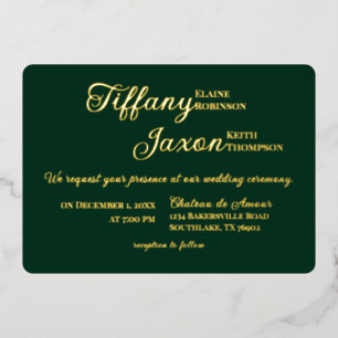 Invitation En Aluminium Co-Starring Forest Green Mariage Real