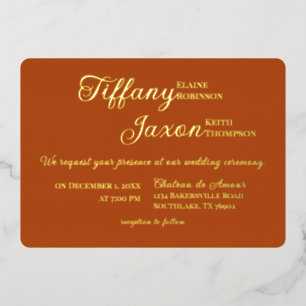 Invitation En Aluminium Co-Starring Terracotta Mariage Real