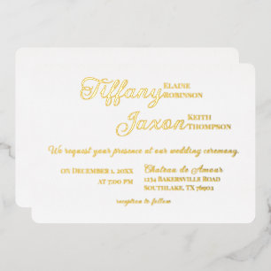 Invitation En Aluminium Co-Starring White Mariage Real