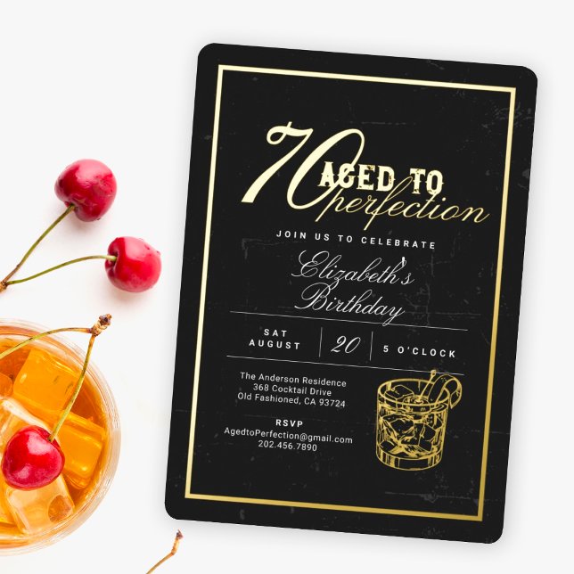 Invitation En Aluminium Cocktail Vieilli à la Perfection Fête d'anniversai (Créateur téléchargé)