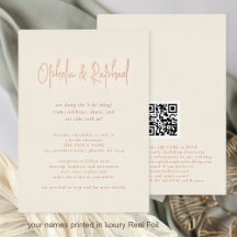 Code QR écriture Boho Crème Mariage Luxe Réel