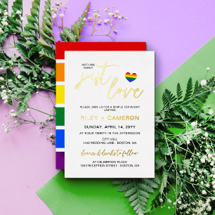 Invitation En Aluminium Coeur arc-en-ciel Rien de fantaisie Juste aimer LG