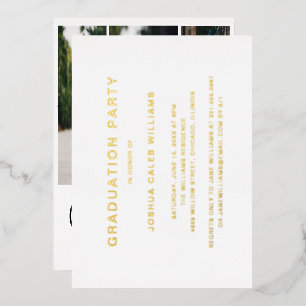 Invitation En Aluminium Collage de photos minimaliste Fête de fin d'études