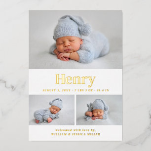 Invitation En Aluminium Collage photo classique moderne 3