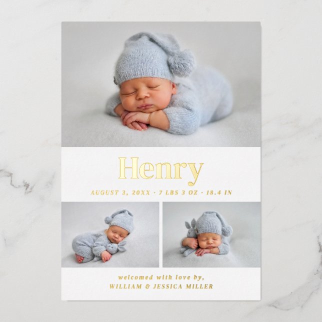 Invitation En Aluminium Collage photo classique moderne 3 (Recto)