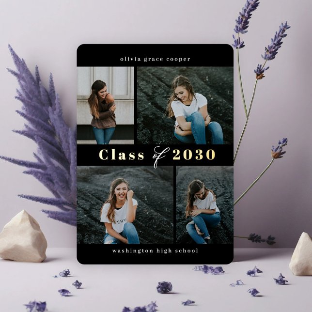 Invitation En Aluminium Collage raffiné Graduation de la huile COULEUR ÉDI (Créateur téléchargé)