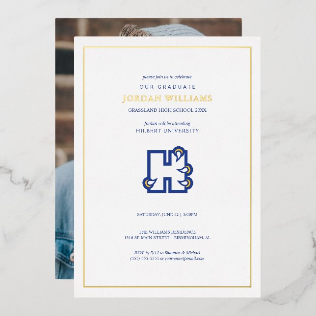Invitation En Aluminium Collège Hilbert H (Recto/Verso)