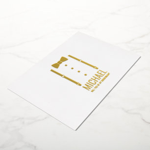 Invitation En Aluminium Collet doré personnalisé Proposition de garçon d'h