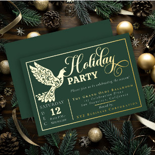 Invitation En Aluminium Colombe de Paix Ornementale Élégante Fête de Noël