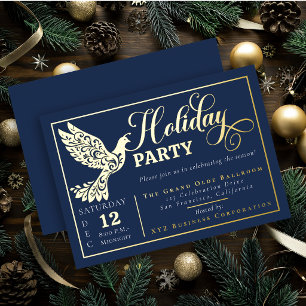 Invitation En Aluminium Colombe de Paix Ornementale Élégante Fête de Noël