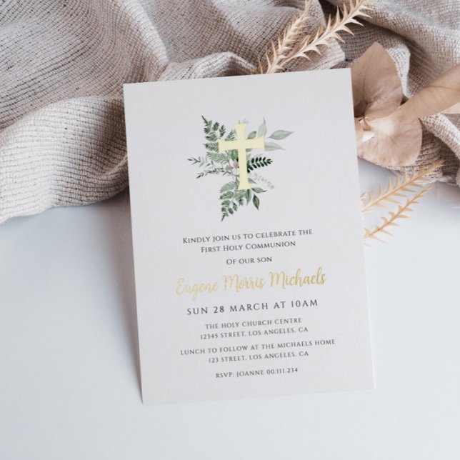 Invitation En Aluminium communion solennelle végétation  (Créateur téléchargé)