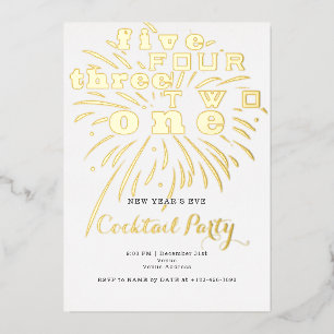 Invitation En Aluminium Compte à rebours Festive moderne fête du Nouvel An