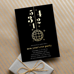 Invitation En Aluminium Compte à rebours   Soirée du Nouvel An