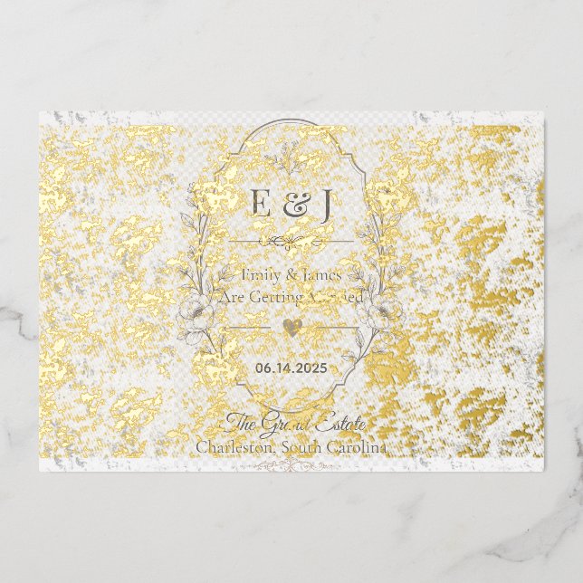 Invitation En Aluminium Conception de célébration de mariage romantique de (Recto)