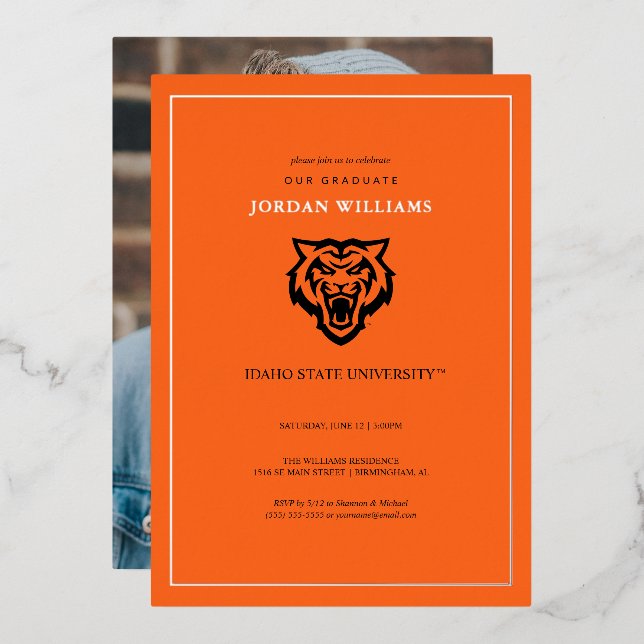 Invitation En Aluminium Conception de l'esprit des Bengals de l'Université (Recto/Verso)