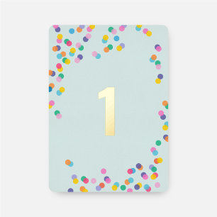 Invitation En Aluminium Confettis Vert Menthe Fille Premier Anniversaire O