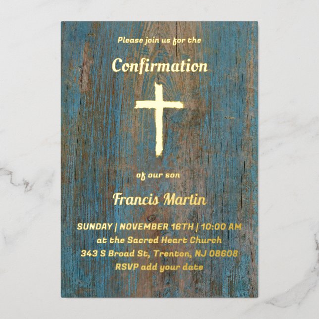 Invitation En Aluminium Confirmation (Recto)