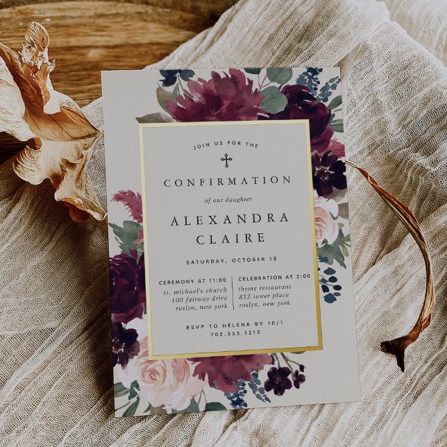 Invitation En Aluminium Confirmation Fleur de Prunier (Créateur téléchargé)