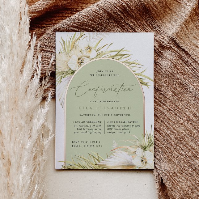 Invitation En Aluminium Confirmation Vintage Tropiques (Créateur téléchargé)