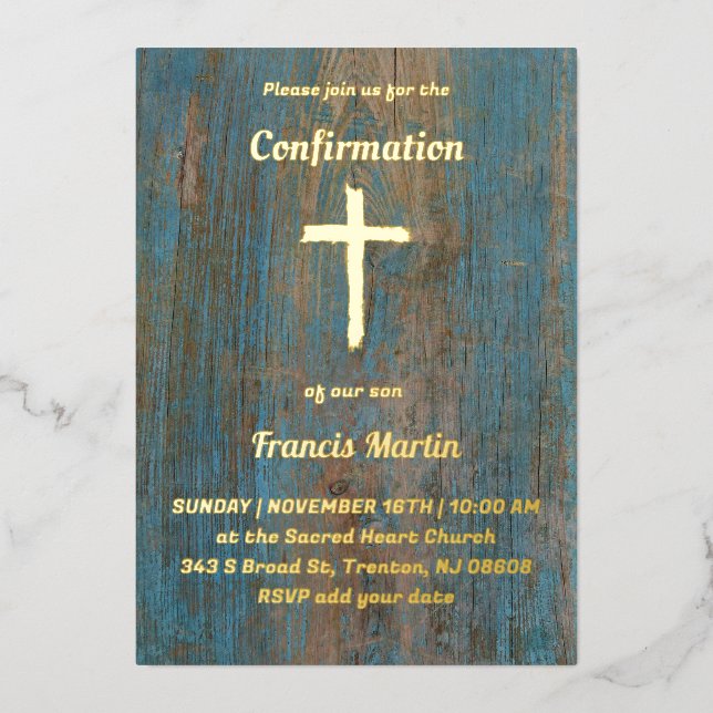 Invitation En Aluminium Confirmations (Recto)