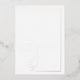 Invitation En Aluminium Conseil et souhaits Mariage de script moderne Silv