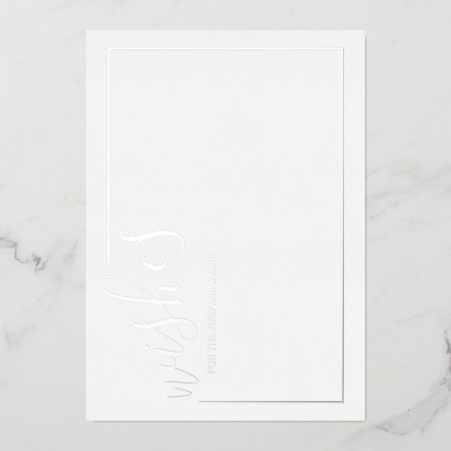 Invitation En Aluminium Conseil et souhaits Mariage de script moderne Silv (Recto)
