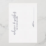 Invitation En Aluminium Conseil et souhaits Mariage de script moderne Silv<br><div class="desc">Ajoutez une touche personnelle à votre mariage avec un conseil mariage moderne et une carte de voeux. Cette carte de conseil comporte le titre en argent feuille moderne calligraphie style de police et détails en argent feuille moderne sans serif style de police sur blanc arrière - plan. Parfait pour mariage,...</div>