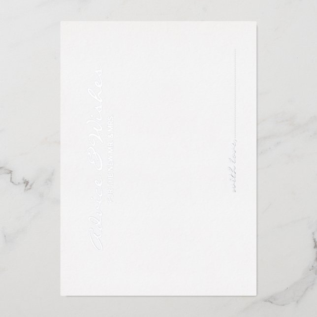 Invitation En Aluminium Conseil Mariage de script élégant et des souhaits  (Recto)