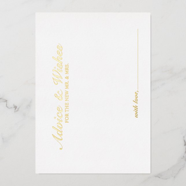 Invitation En Aluminium Conseil Mariage de script élégant et des souhaits  (Recto)