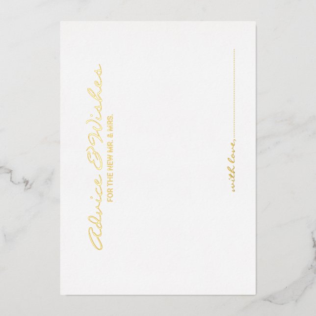 Invitation En Aluminium Conseil Mariage de script élégant et des souhaits  (Recto)