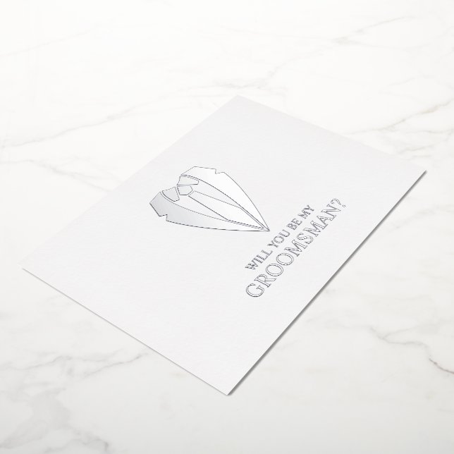 Invitation En Aluminium Costume Mariage en argent et Cravate Groomsman Pro (Rotation)