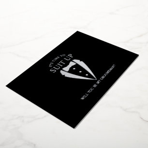 Invitation En Aluminium Costume Tuxedo Argent Personnalisé Proposition Gar