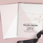 Invitation En Aluminium Couleur rose pâle Bloc doux 16 Anniversaire<br><div class="desc">Célébrez un Sweet 16 spécial avec cette élégante invitation en papier pâté rose pâle. Le design moderne est doté d'un motif géométrique chic et d'un doré rose chatoyant,  parfait pour une célébration élégante et sophistiquée. Personnalisez avec vos détails d'événement pour créer un souvenir inoubliable pour vos invités.</div>